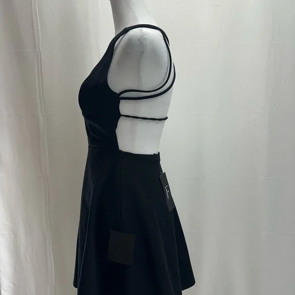 Lulu's Classic Black Mini Dress S NEW - Picture 3 of 4